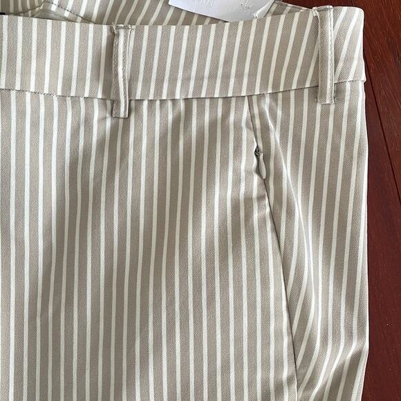 NEW Lane Bryant 4 Season Stripe Mid Rise Ankle Pants Size 26 Plus Slimming Tan - Picture 4 of 8